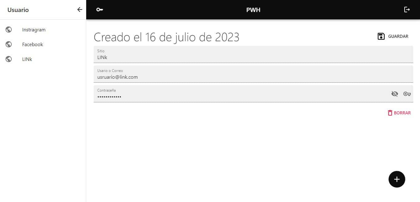 PHW, es una aplicación diseñada para tener orden y control directo de contraseñas de manera segura. Proteger la información más valiosa con funciones de seguridad avanzadas y una interfaz fácil de usar. Para no tener preocuparse por recordar todas las contraseñas o generarlas.